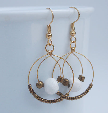 Earrings - Ceramic - Double Hoop - Various colors
