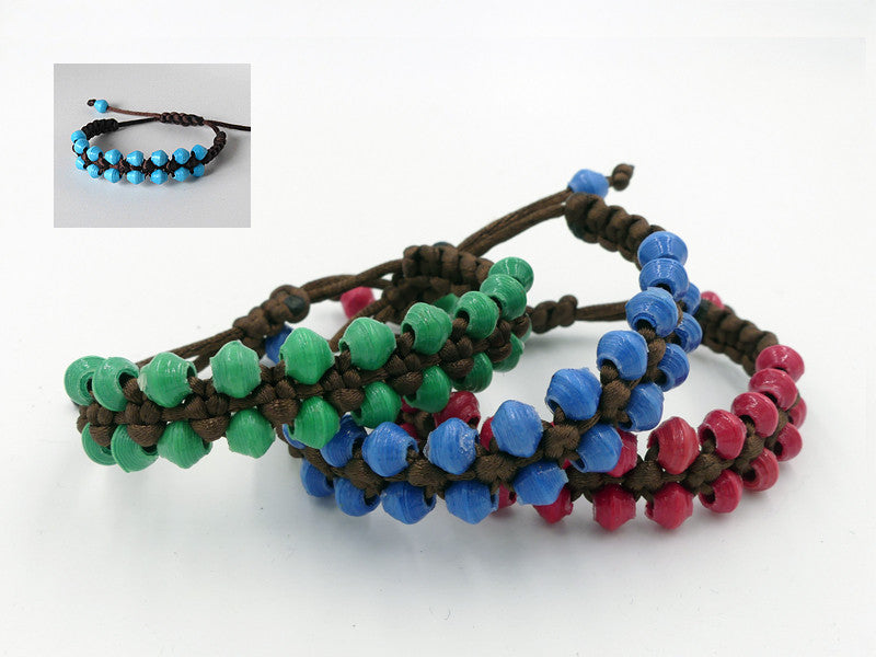 Bracelet - Paper - Adjustable Macrame - Various Colors
