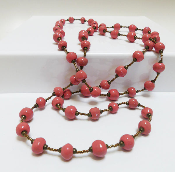 Necklace - Ceramic - LONG - Various Colors