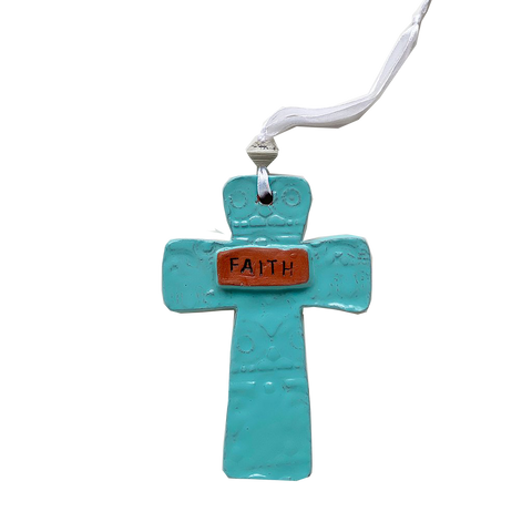 .Wall Art - Ceramic - FAITH Cross