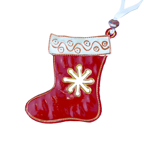 .Ornament - Metal - Painted Stocking