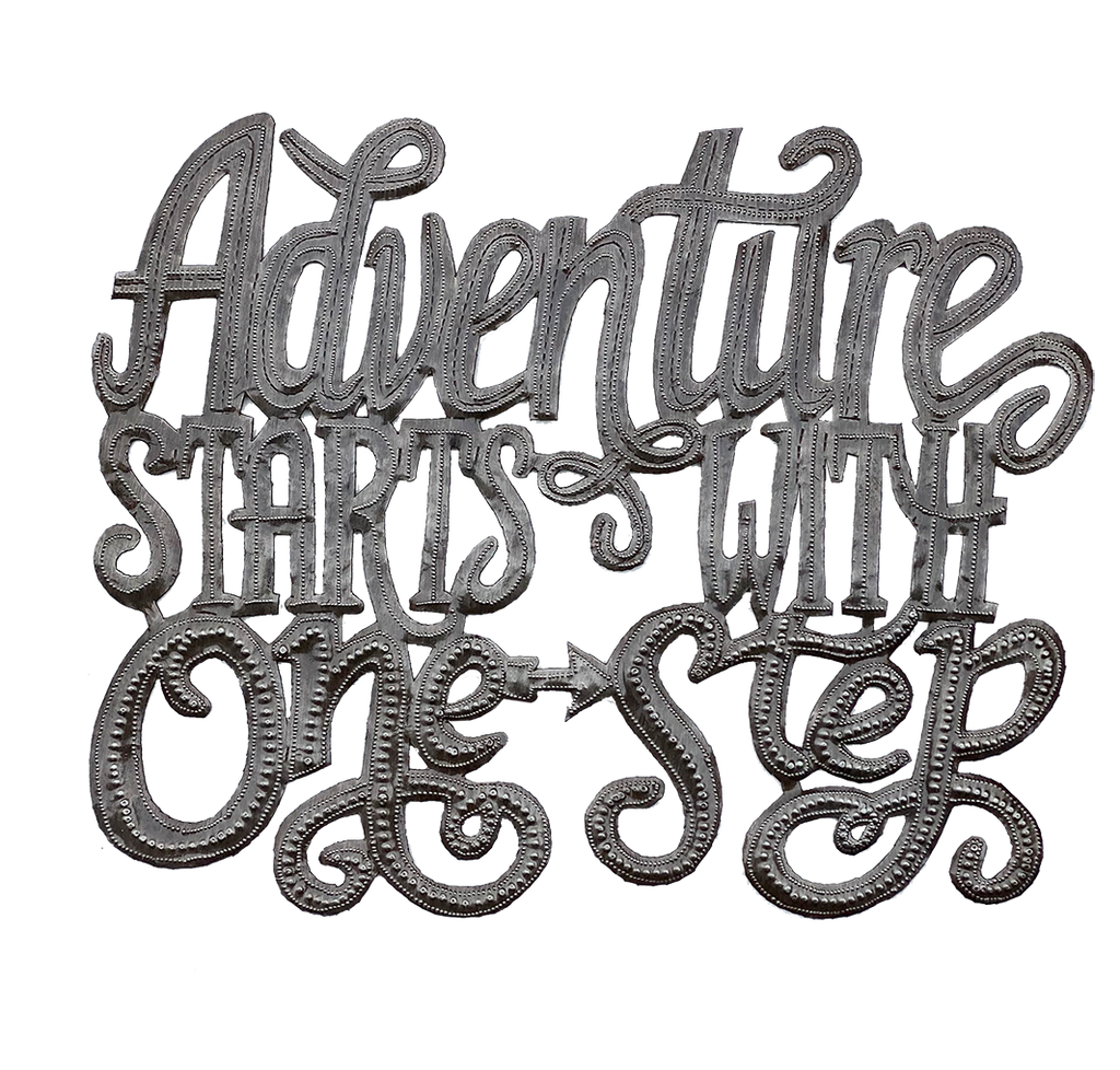 .Wall Art - Metal - Adventure Starts with One Step