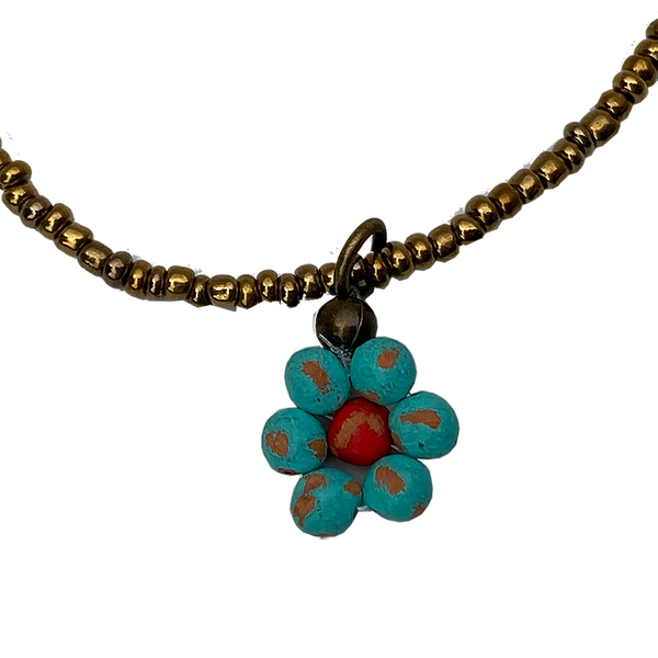 Necklace  - Ceramic with DAISY Charm - Various Colors