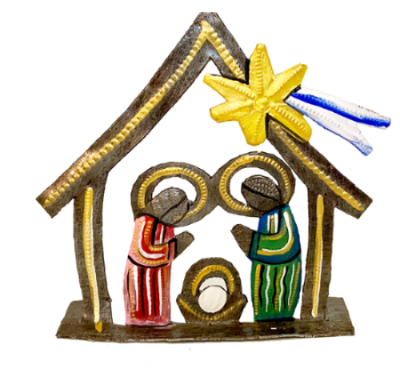 Nativity - Metal - Small Standing - Painted