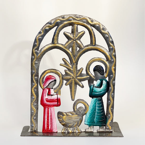 Nativity -  Metal - 7" Painted Free-Standing