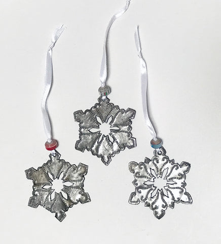 Ornament Set - Metal - Snowflakes - SET of 3