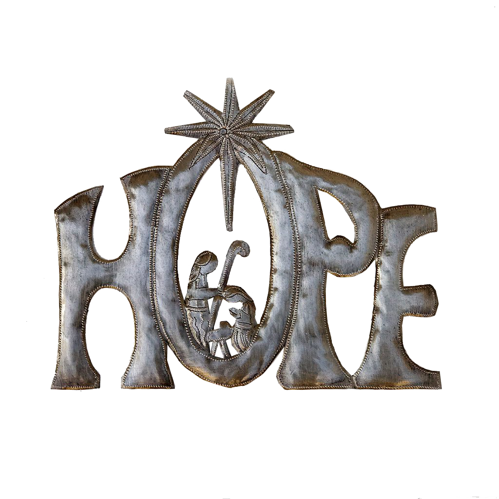 Wall Art - Metal - HOPE Nativity - unpainted