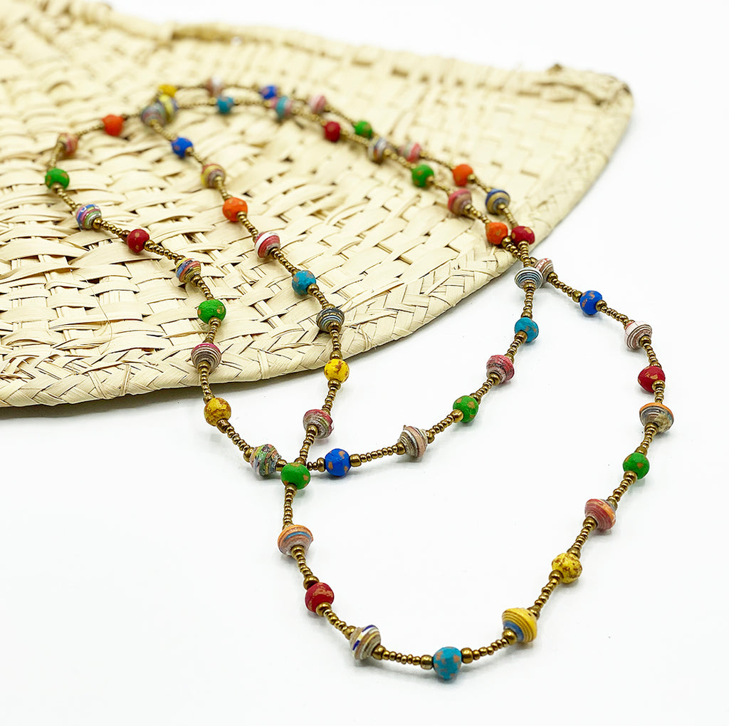 Necklace - Signature Clay - Mini Beads - LONG - Multicolor