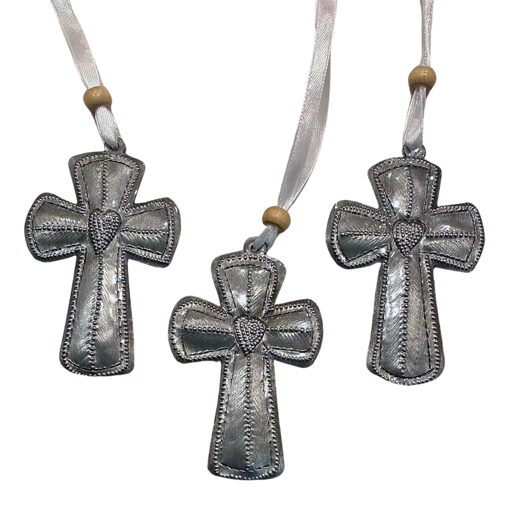 Ornament - Metal - Small Cross - Set of 3