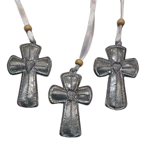 Ornament - Metal - Small Cross - Set of 3