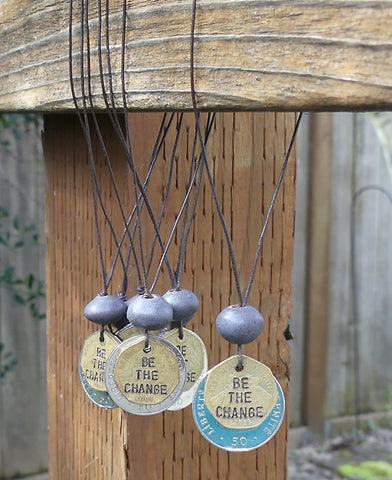 Necklace - Metal - Be the Change - SHORT