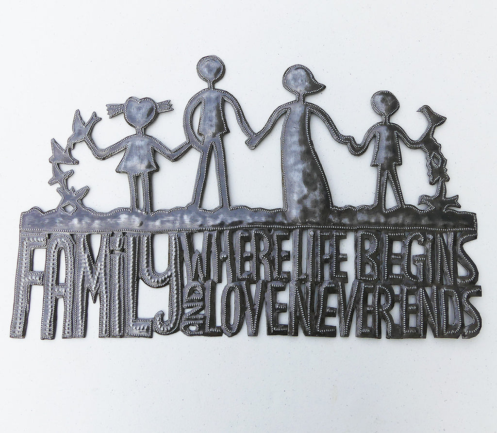 Wall Art - Metal - Family - Where Life Begins-Love Never Ends