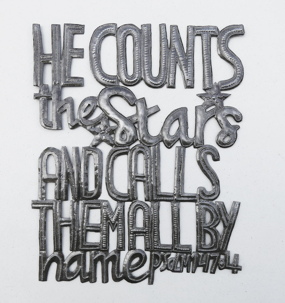 Wall Art - Metal - He Counts the Stars & Calls them by Name - Psalm 47:4