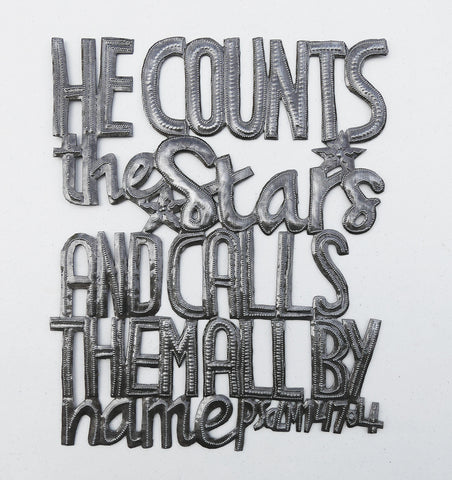 Wall Art - Metal - He Counts the Stars & Calls them by Name - Psalm 47:4