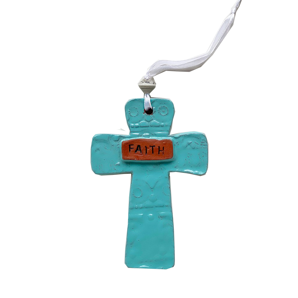 .Wall Art - Ceramic - FAITH Cross