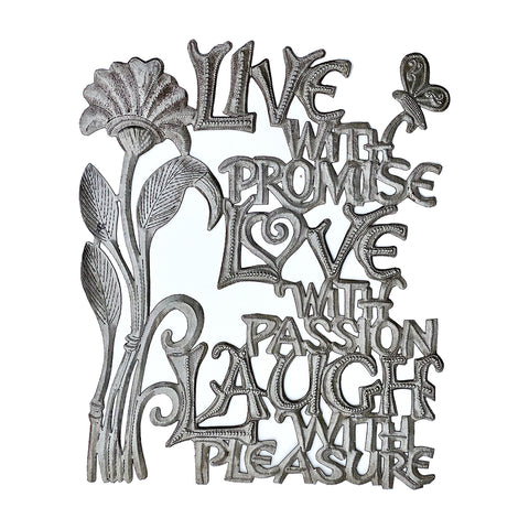 Wall Art - Metal - Live with Promise, Love, Laugh