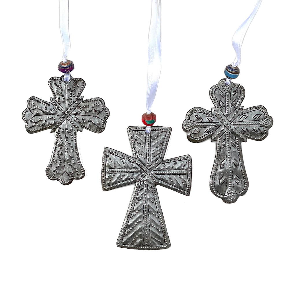 Ornament - Metal - Cross - Set of 3