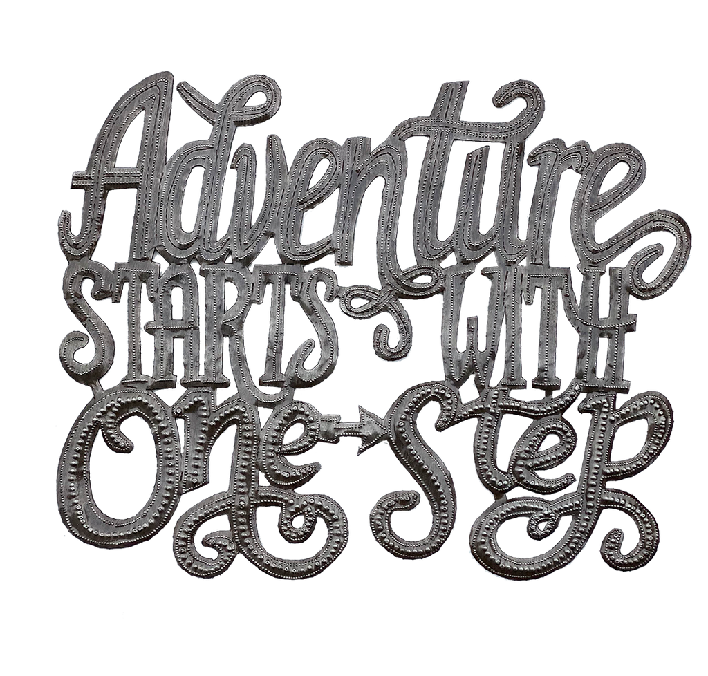 .Wall Art - Metal  - Adventure Starts with One Step