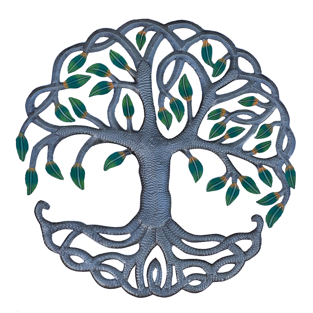 .Wall Art - Metal - Spring Tree with Leaves - PAINTED