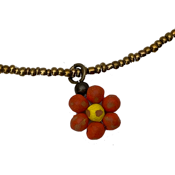Necklace  - Ceramic with DAISY Charm - Various Colors