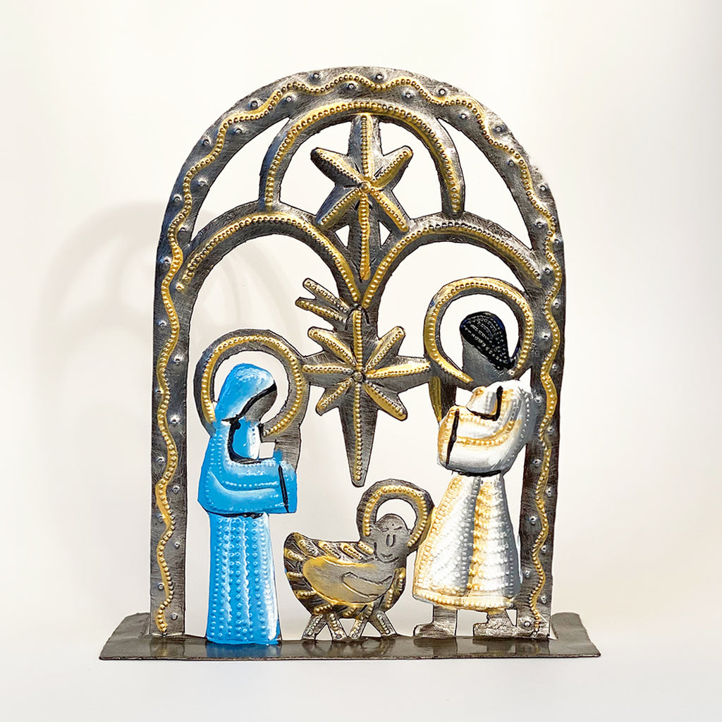 Nativity -  Metal - 7" Painted Free-Standing