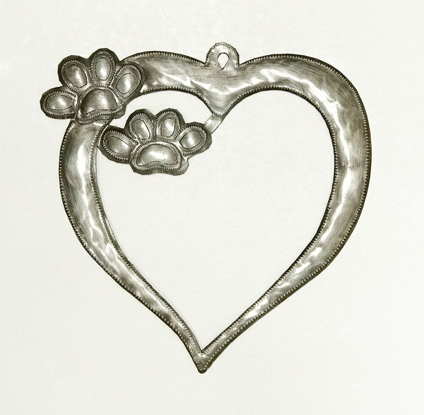 .Wall Art - Metal - Heart with Paws Frame