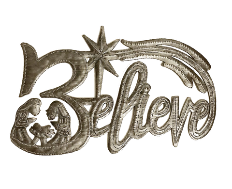 Wall Art - Metal - Believe Nativity