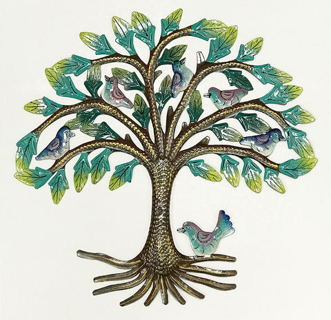.Wall Art - Metal - Spring Tree with Birds - PAINTED